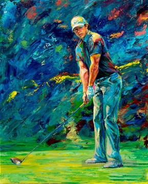 Sport œuvres - golfeur bleu impressionniste